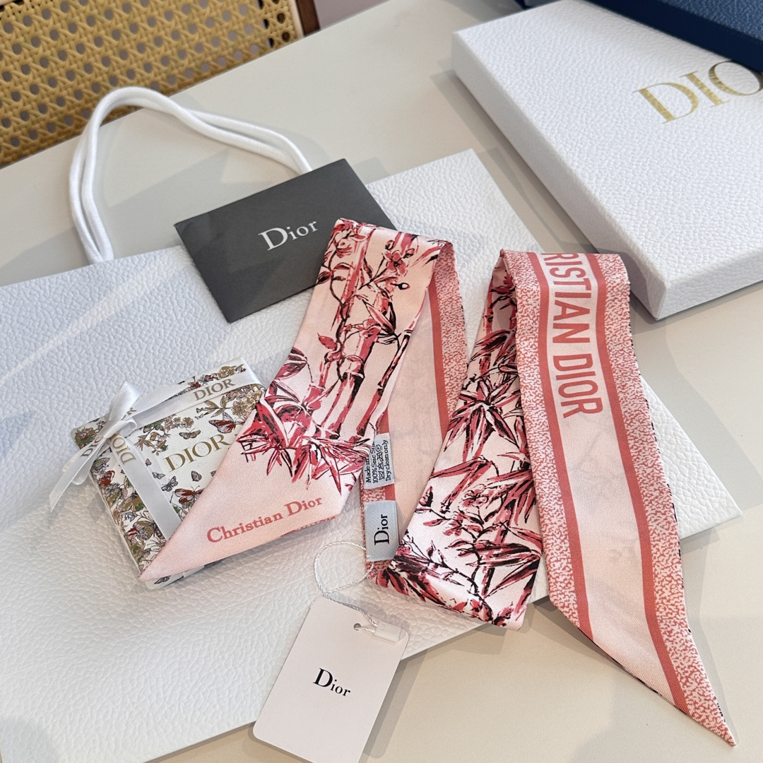 [TOP] Christian Dior Twilly Scarf - Pink - 711 Luxury