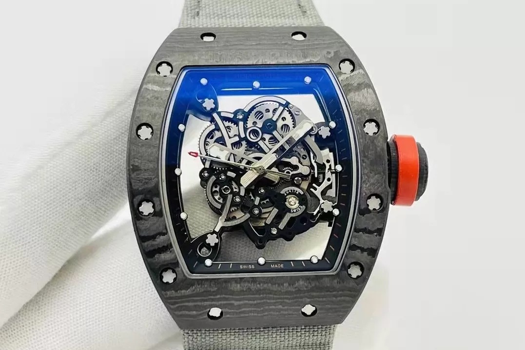RM055 Skeleton Gray Canvas Strap 42mm