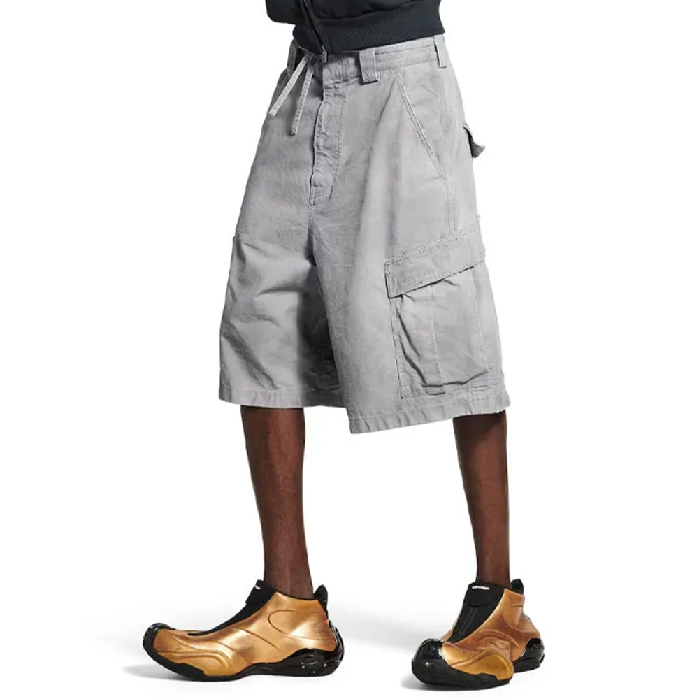 Balenciaga Zip Fly Dirty Effect Cargo Shorts #381524
