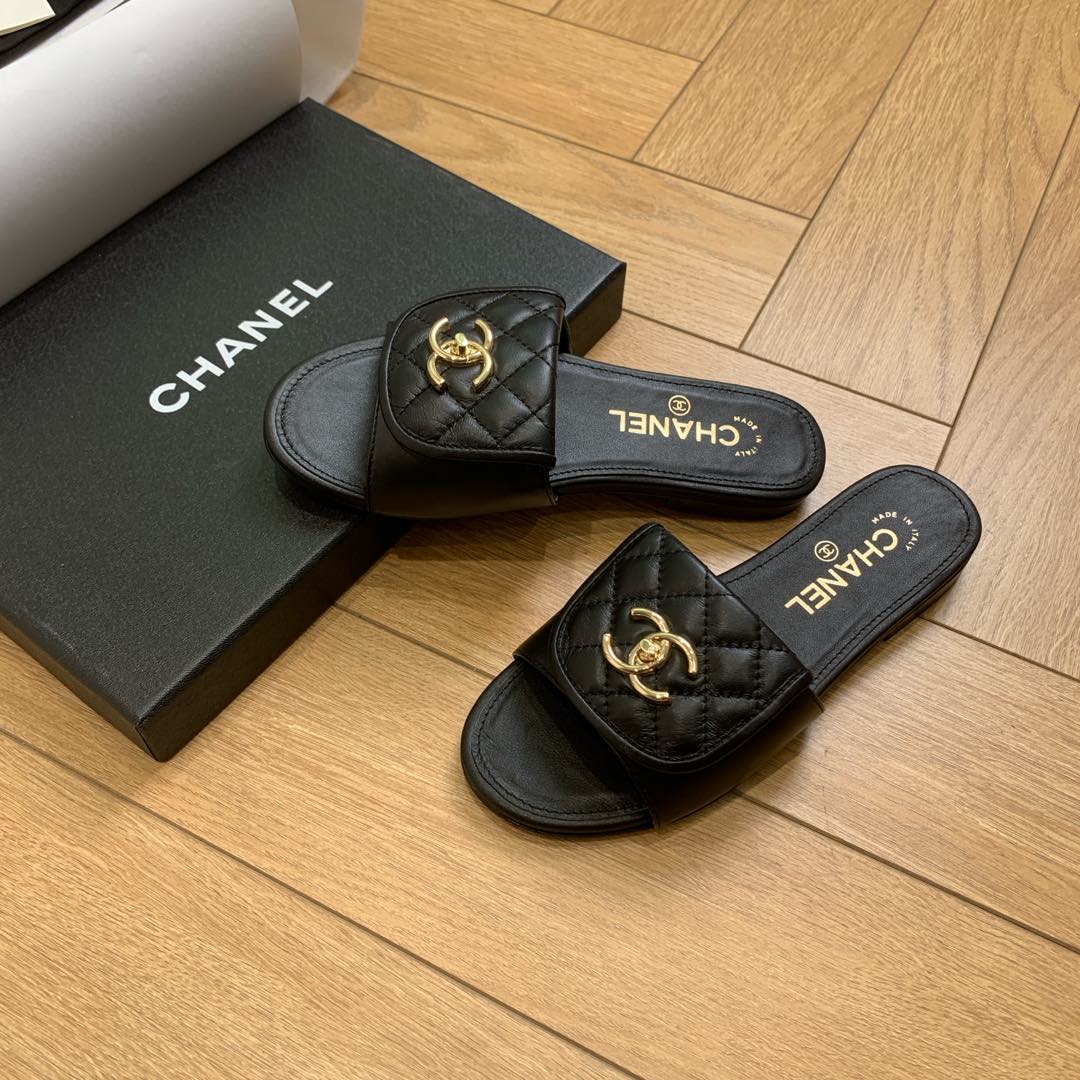 [TOP] CHANEL Slippers - Black - 711 Luxury
