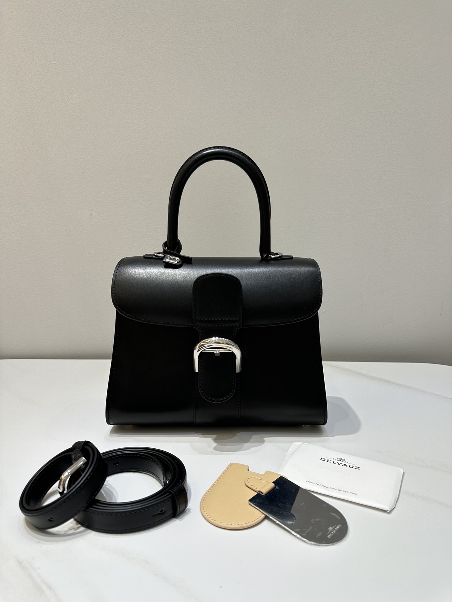 [TOP] Delvaux Brillant Bag Box Leather 24*12*19cm - Black - 711 Luxury
