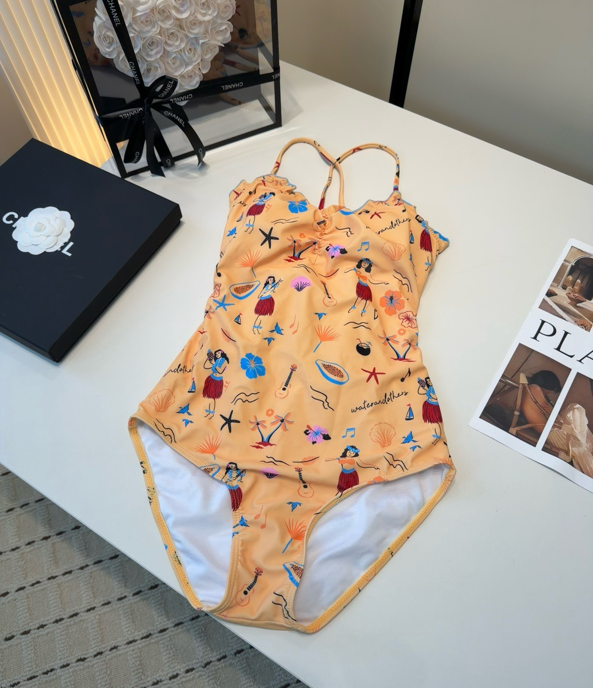 [TOP] VERSACE One-Piece Swimsuit - Yellow - 711 Luxury