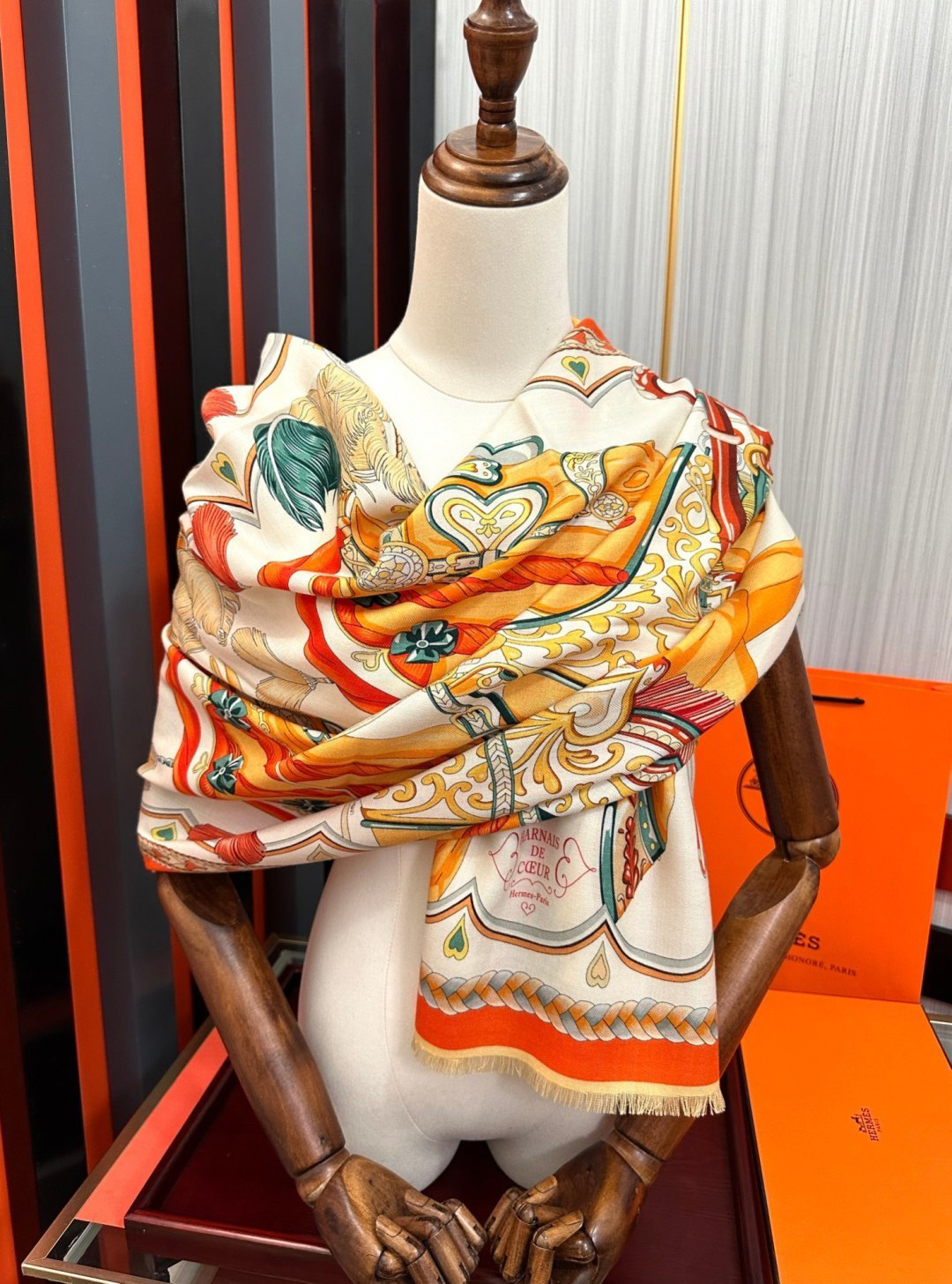 [TOP] HERMES Scarf 65x185cm - Orange - 711 Luxury