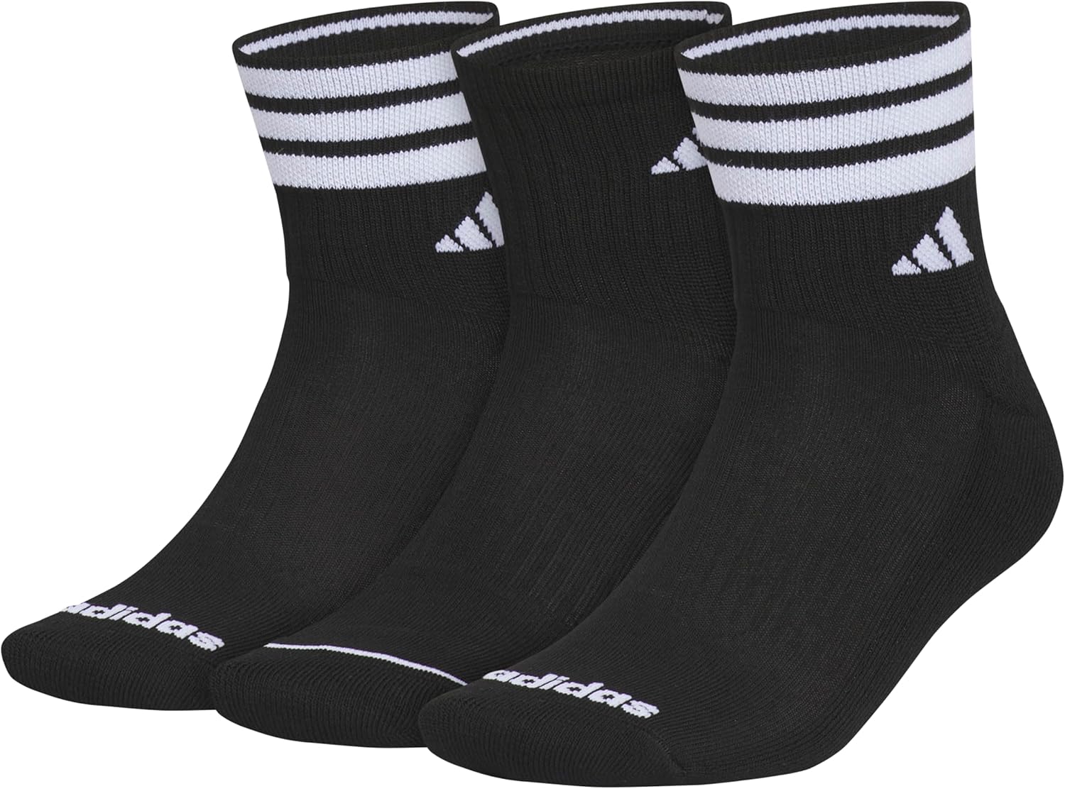 adidas Men's Cushioned High Quarter Socks (3 Pairs) Durable & Comfortable