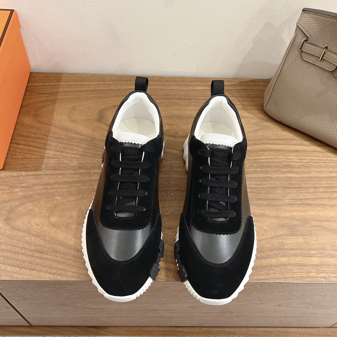[TOP] HERMES Men's/Women's Casual Shoes - Black and White - 711 Luxury