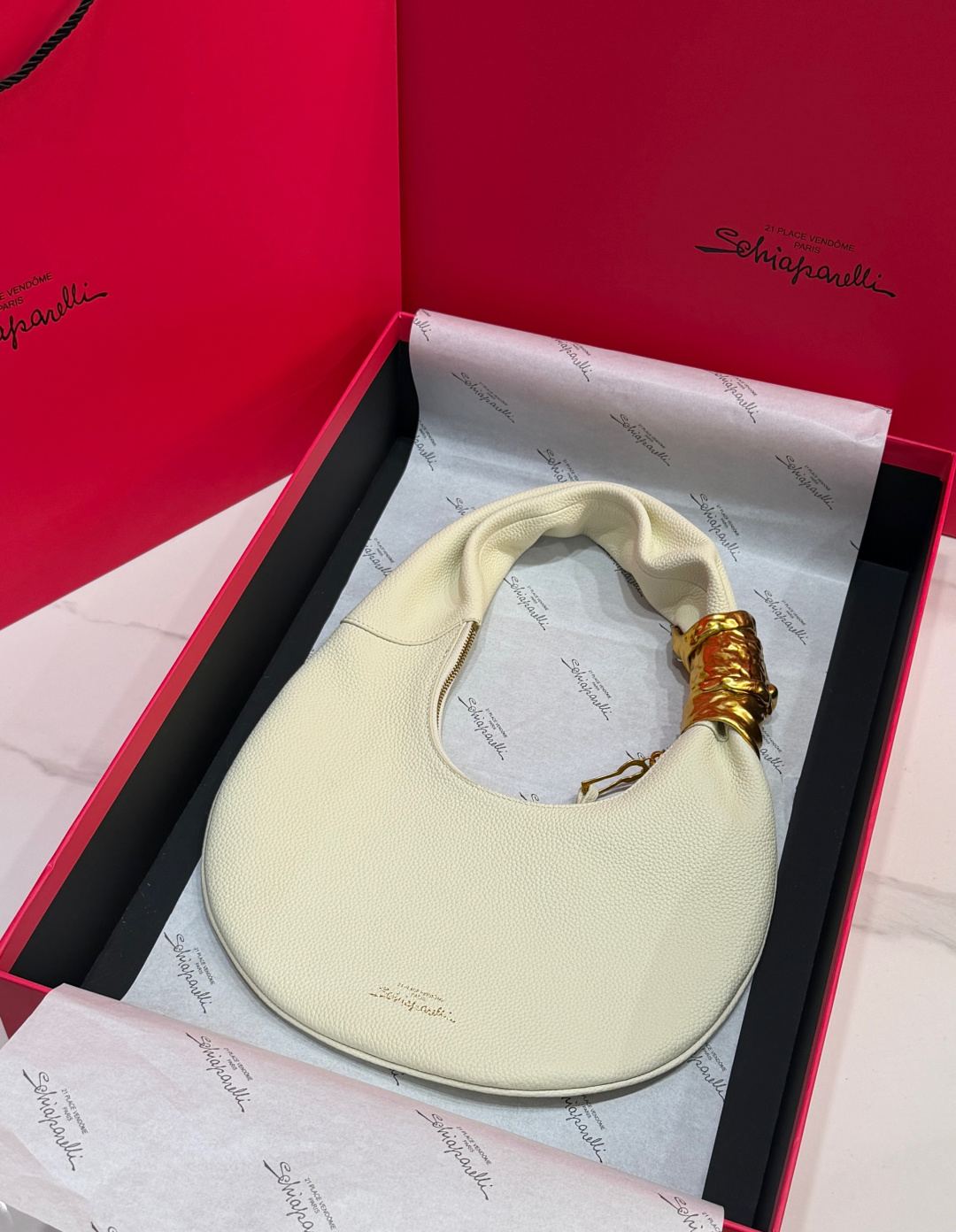 [TOP] Schiaparelli Soufflé Bag 29x40x7cm - Beige - 711 Luxury