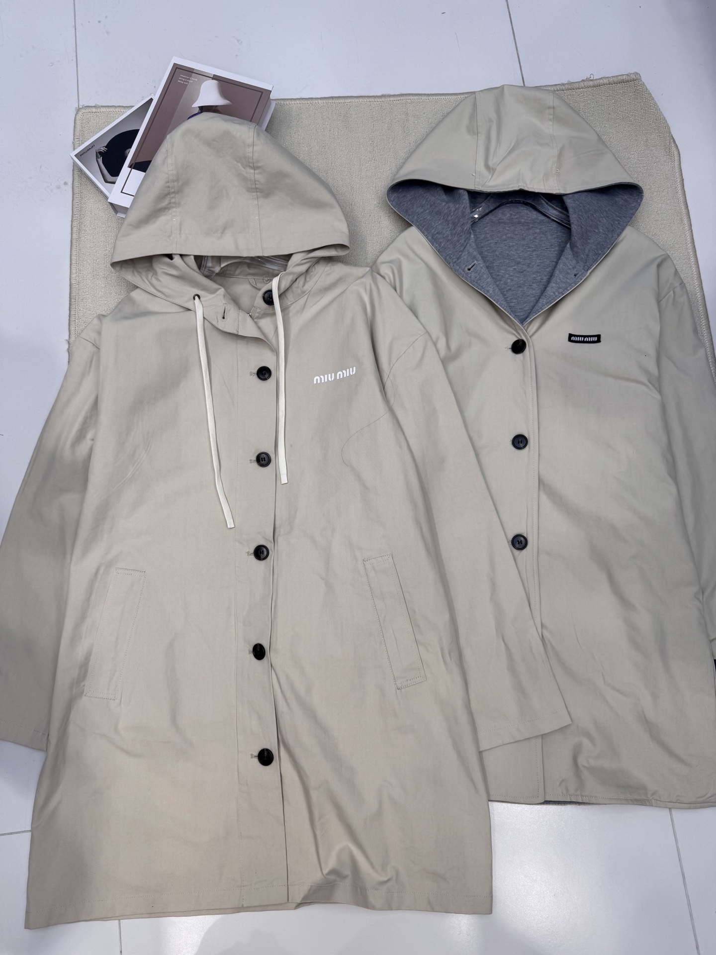 [TOP] Miu Miu Two-piece Trench Coat - Khaki - 711 Luxury