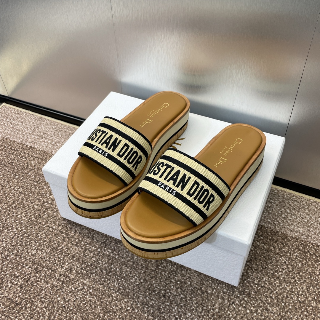 [TOP] Christian Dior IVIETA AY Slippers - Black - 711 Luxury