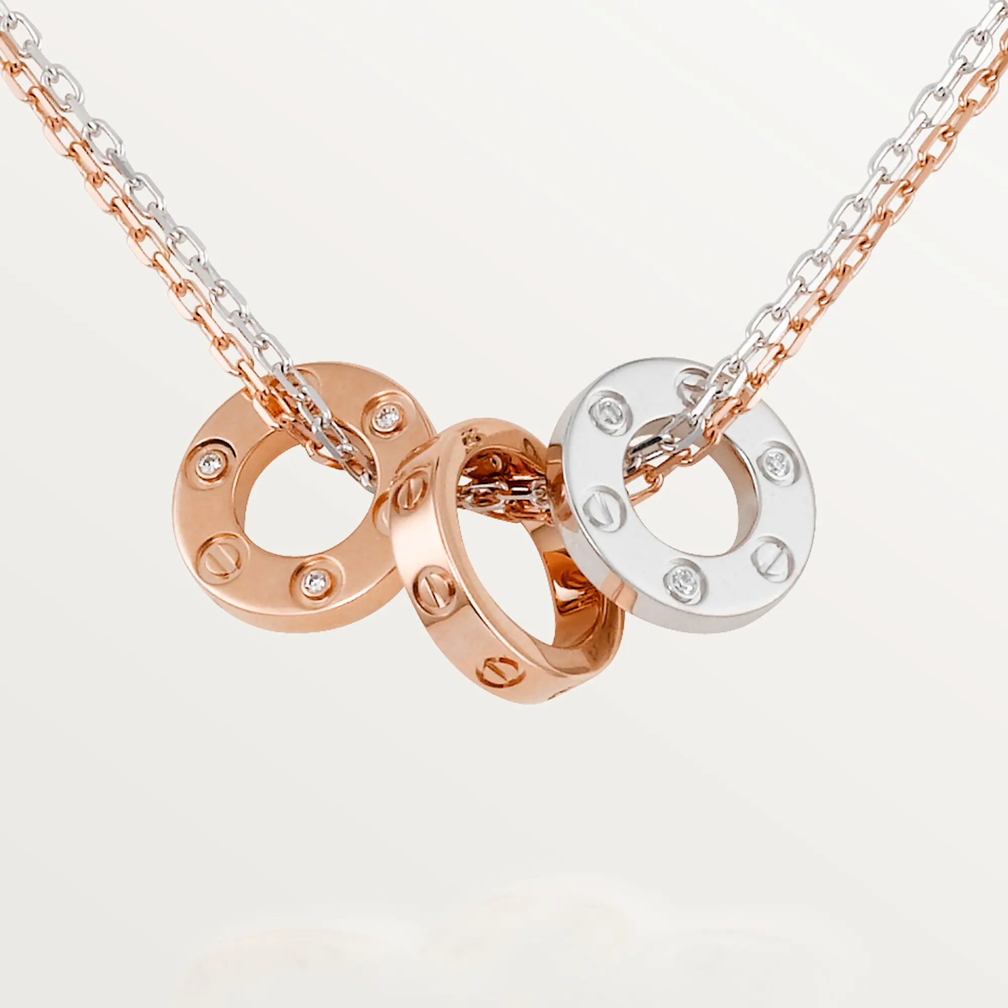 Carty Love Luna Loop Necklace, Rose Gold, 6 Moissanite