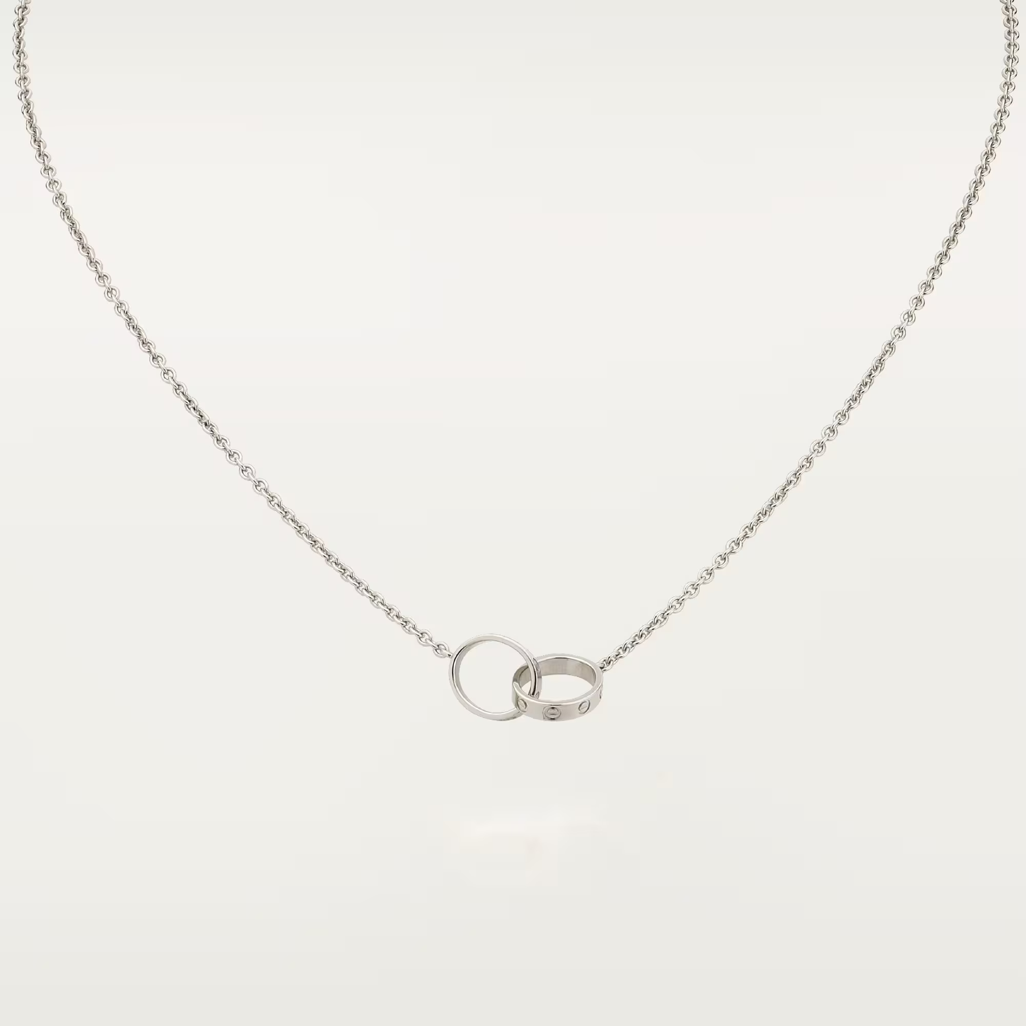 Carty Love Luna Loop Necklace, White Gold, Chain