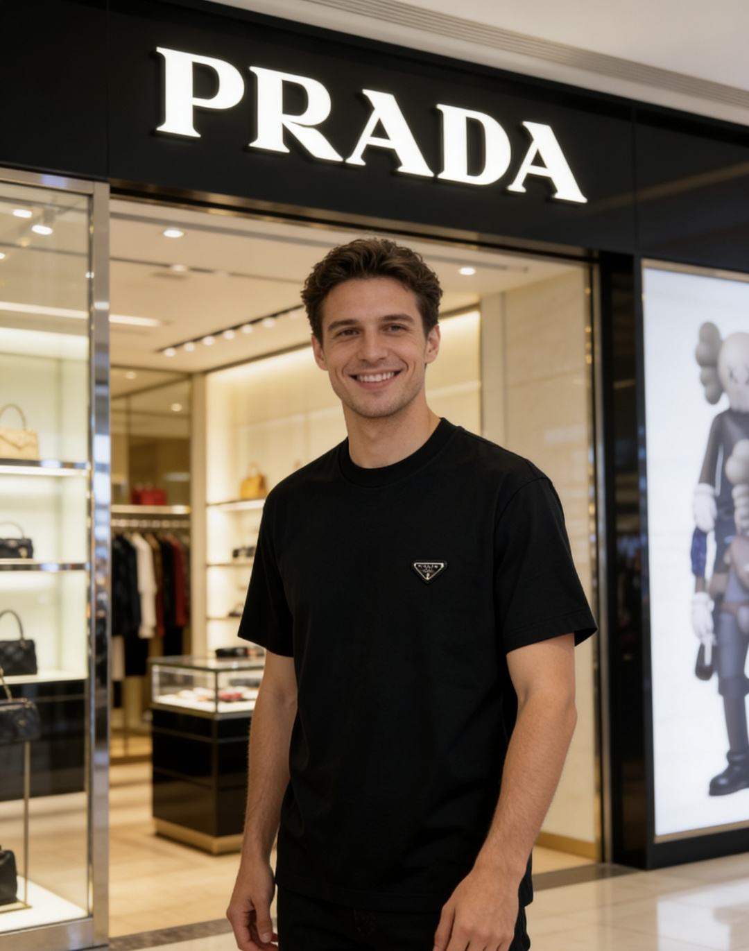 [TOP] PRADA Men's T-Shirt - Black