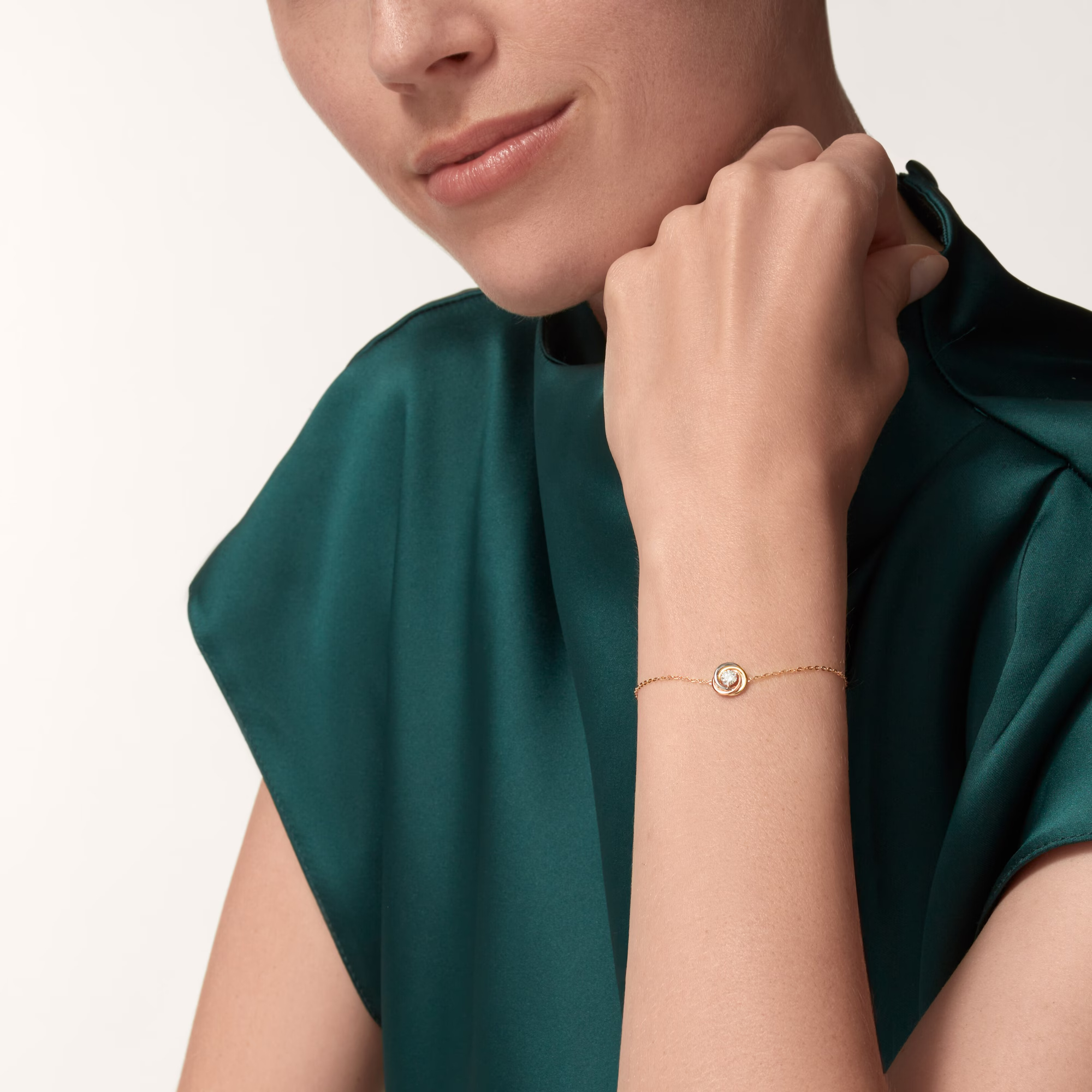 Carty Three Circles Bracelet, Three Tone, 1  Moissanite