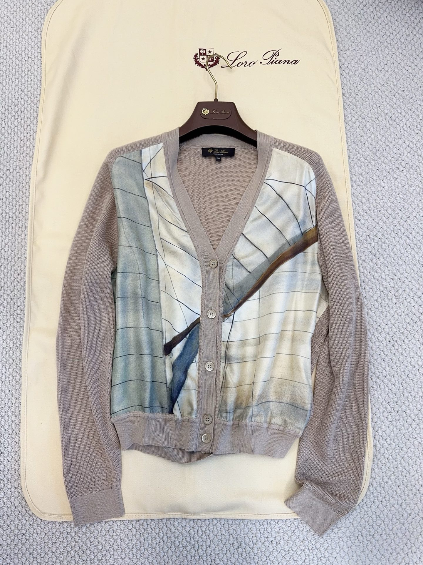 Loro Piana brown Clothing Loro Piana Maestrale Cardigan Silk Burnt Sugar Vory Light Brown Jumpers #387738 View 2 | Nigo Offic