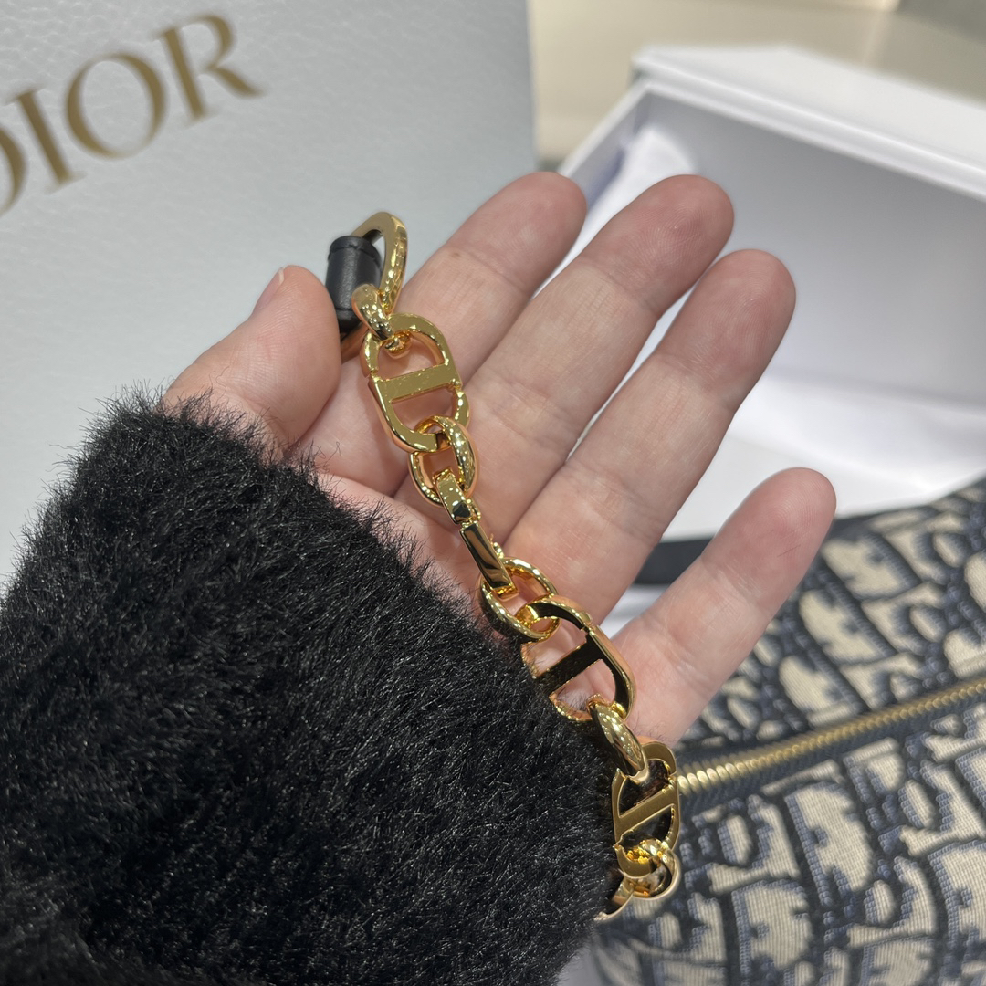 [TOP] Christian Dior Chain Hobo Bag 28.5*14.5*10cm - Black