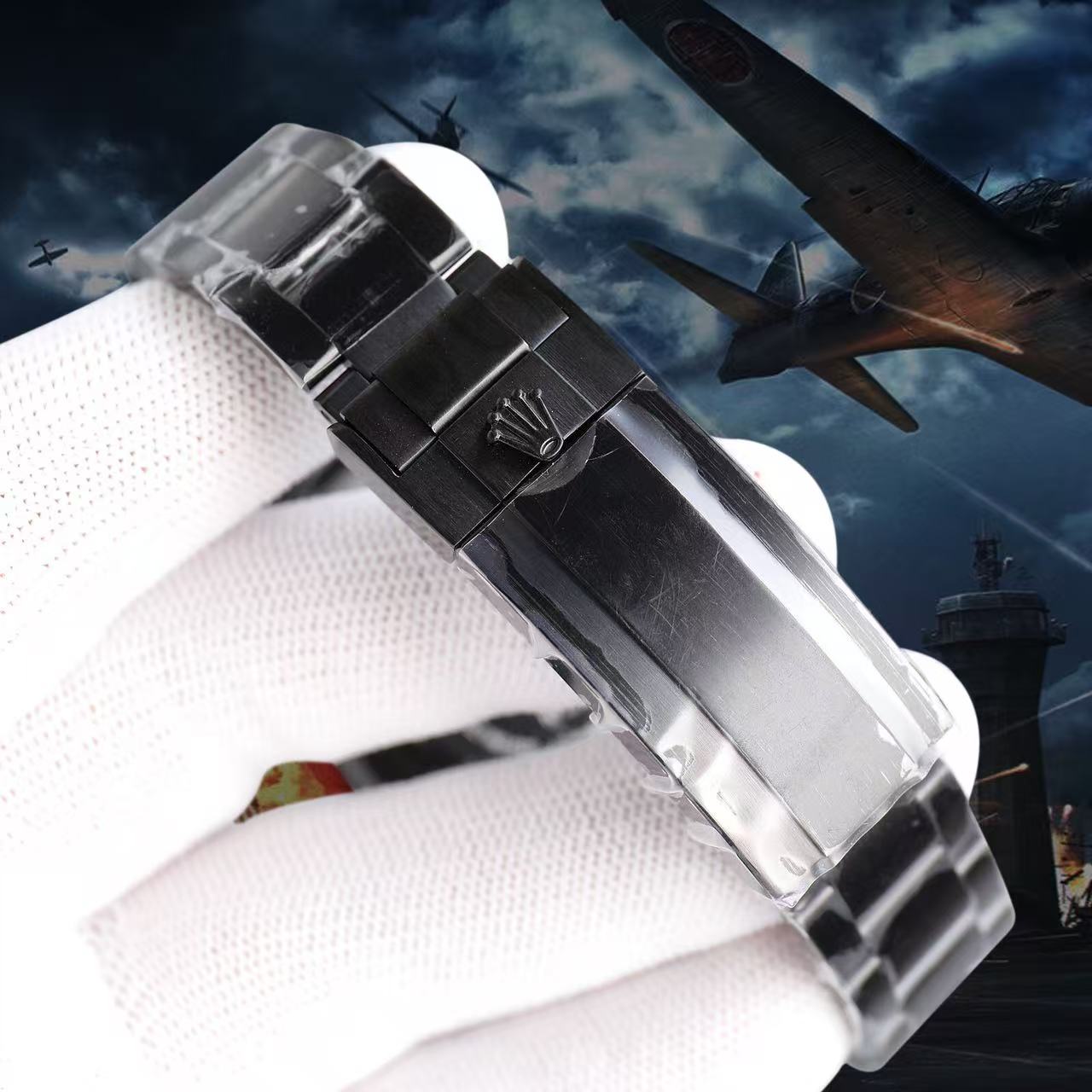 [TOP] ROLEX Submariner Date Black PVD/DLC Coated Stainless Steel Watch - Green