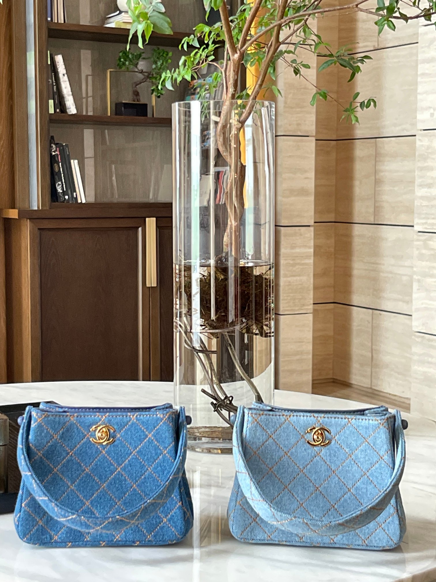 [TOP] CHANEL  VINTAGE Denim Tote Bag 18x13x7cm - 2 Colors