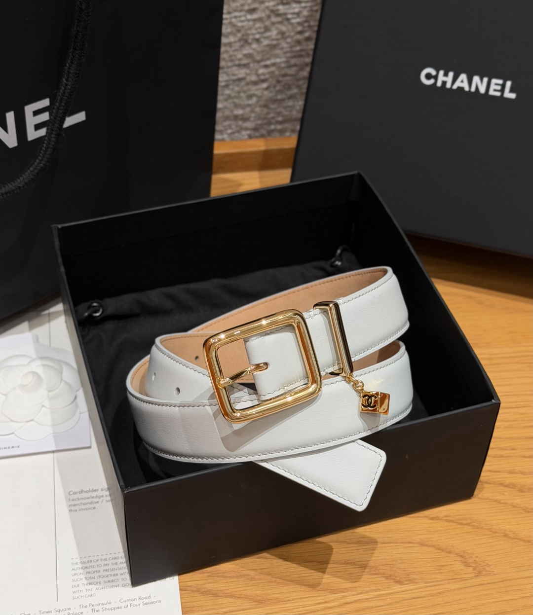 [TOP] CHANEL Cowhide Belt 3 cm - Dark Red - 711 Luxury