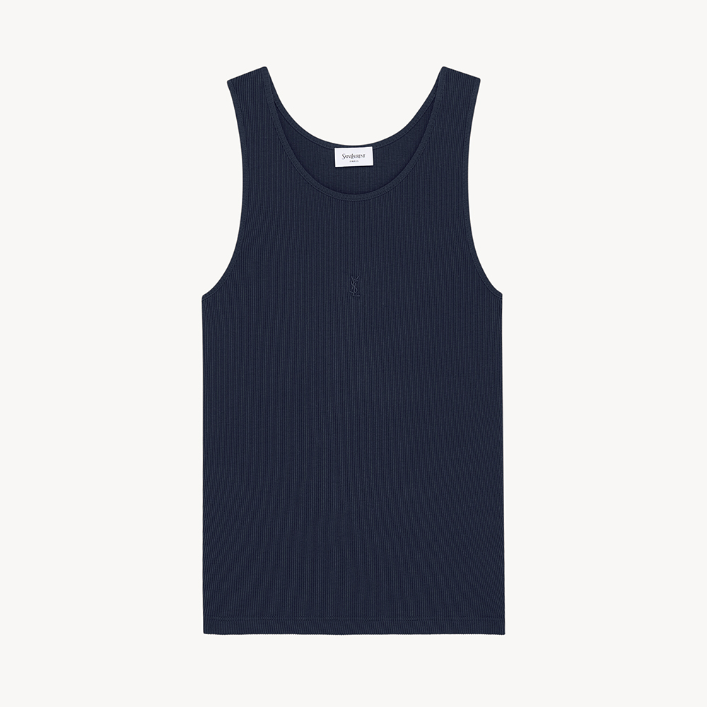 Saint Laurent CASSANDRE Tank Top in Ribbed Cotton Jersey #382618