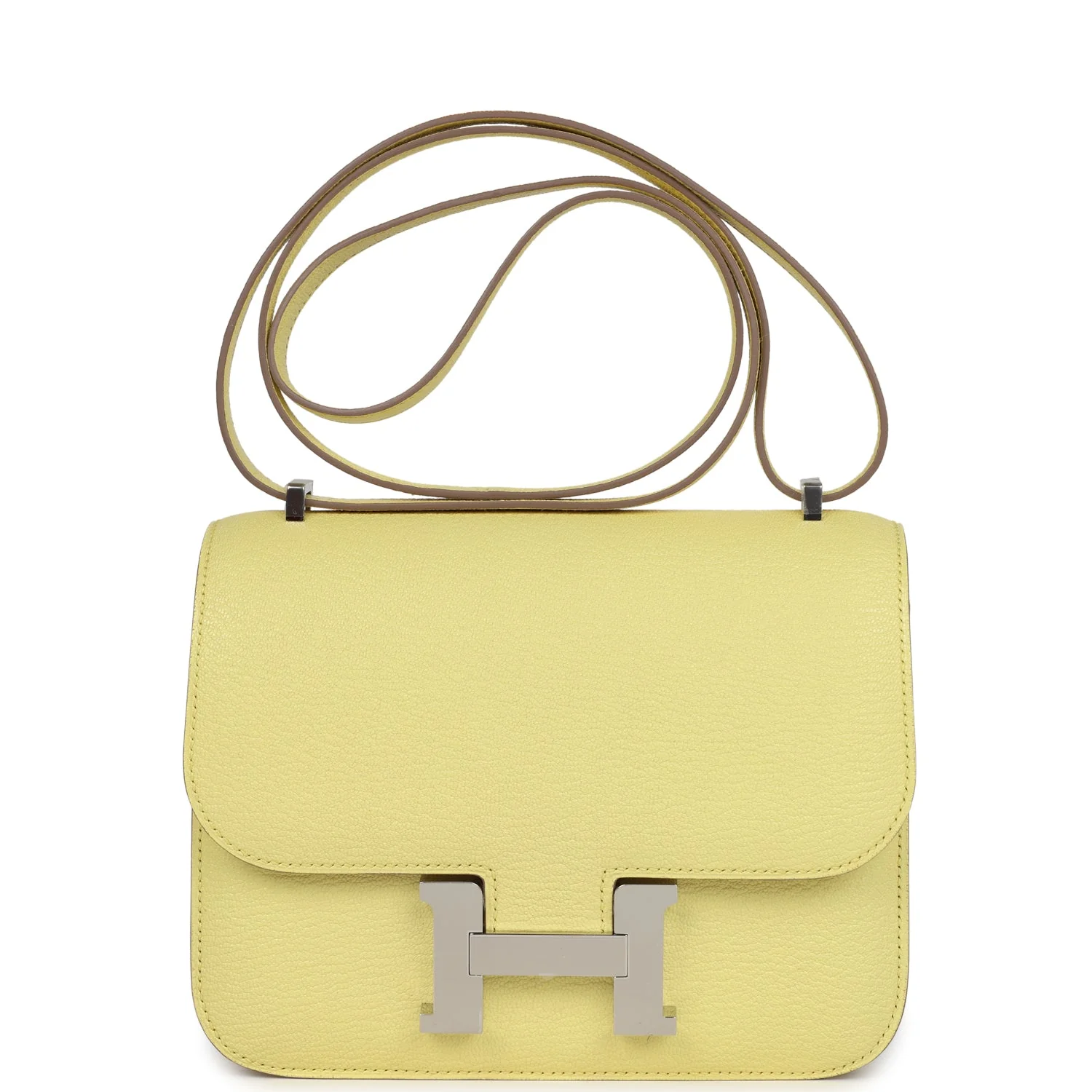 Hermes Constance Limoncello Chevre Mysore Palladium Hardware