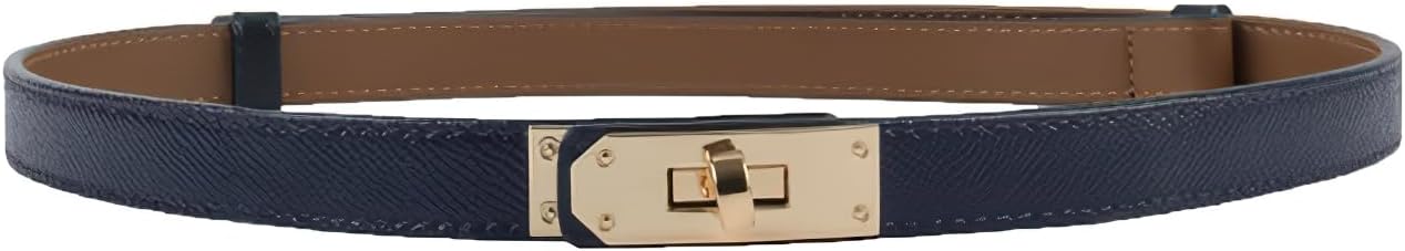 FENLDY Adjustable Thin Belts For Womens Skinny Belts For Dresses Womens Solid Color Alloy Turn Lock Belts For Jeans