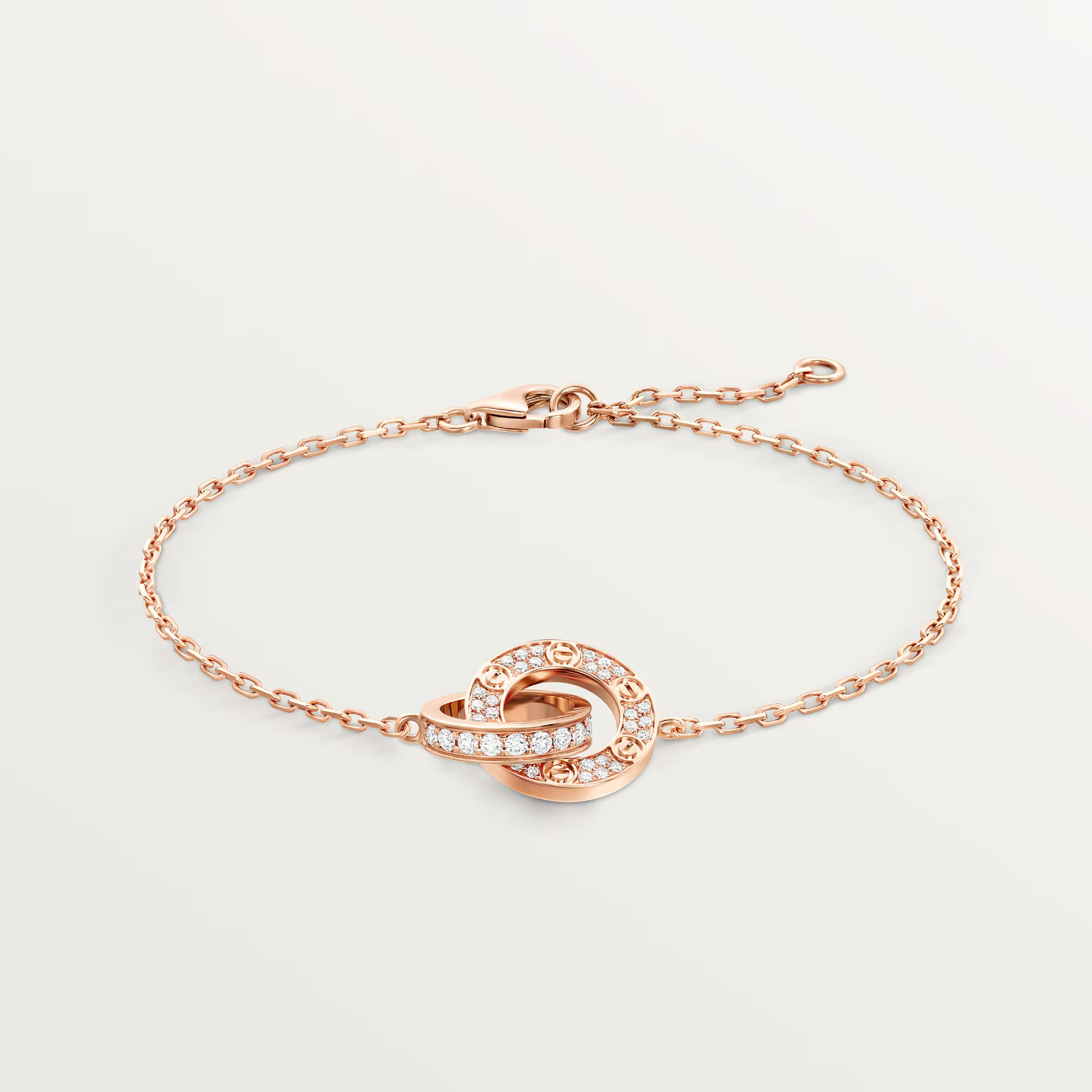 Carty Love Luna Loop Bracelet, Rose Gold, Paved