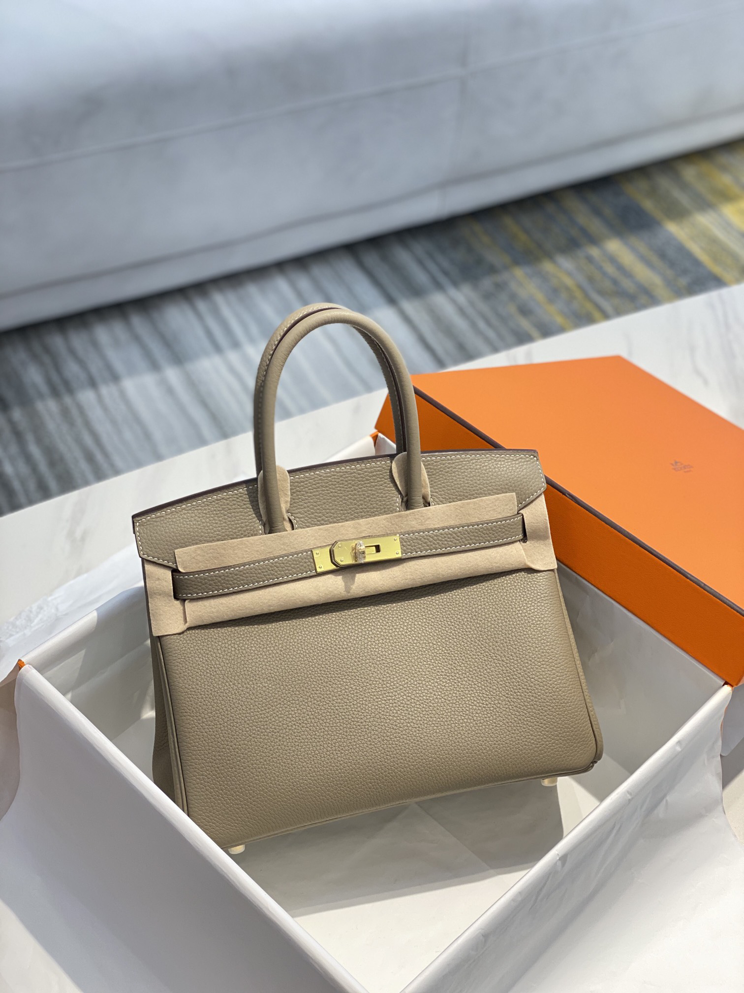 [TOP] HERMES Birkin Togo Leather 25cm - Gris Tourterelle & GHW - 711 Luxury