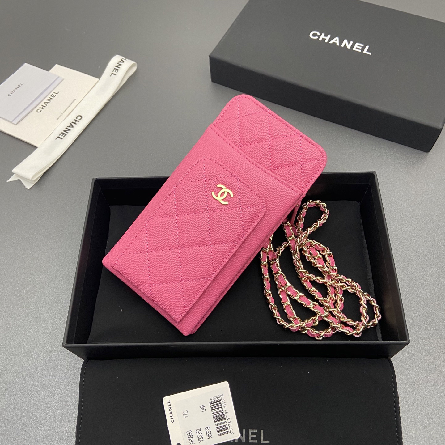 [TOP] CHANEL Phone Bag 18.5-9-3cm - Pink