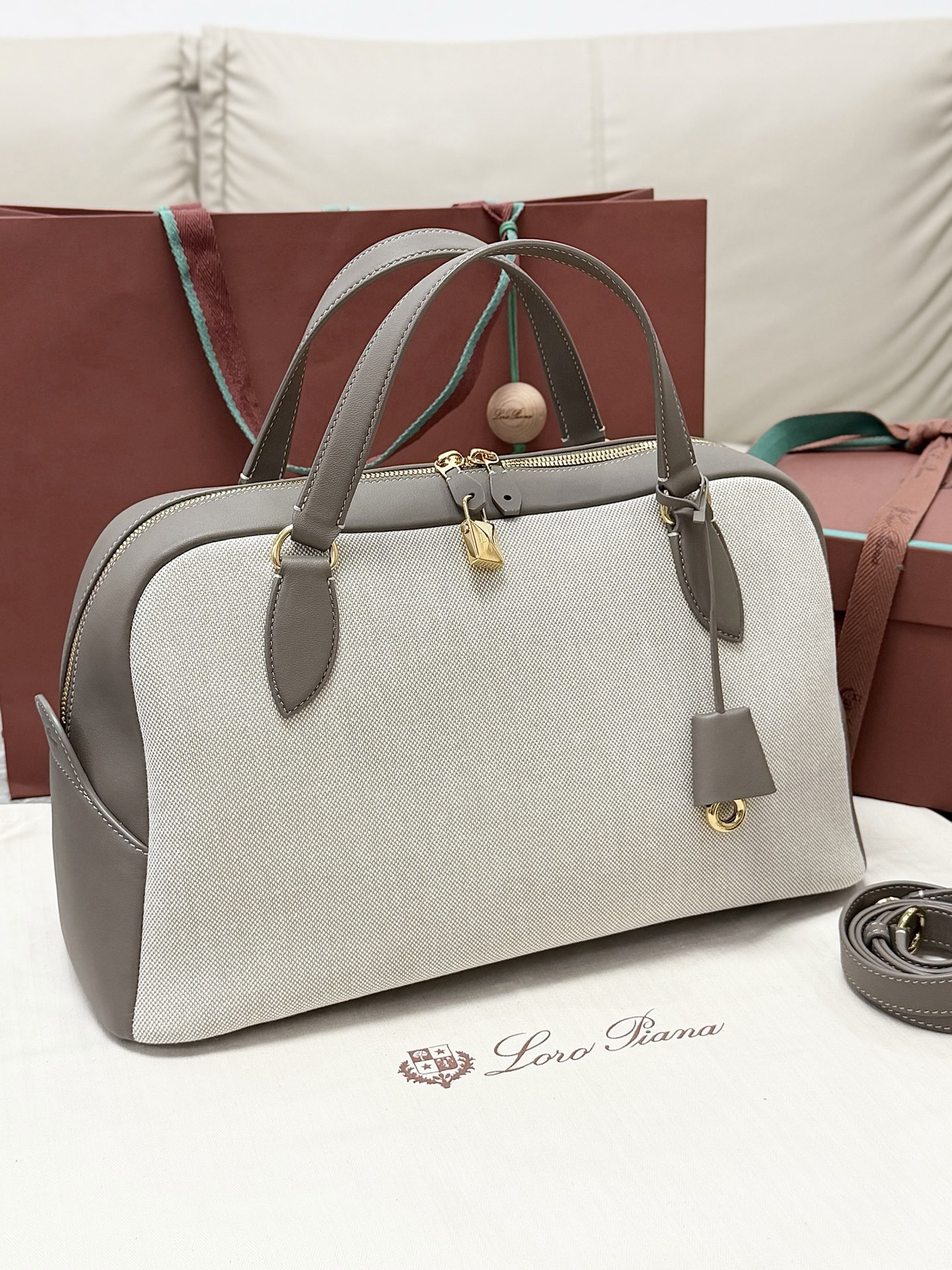 [TOP] Loro Piana Needle Bag 38-22-16 cm - Grey - 711 Luxury