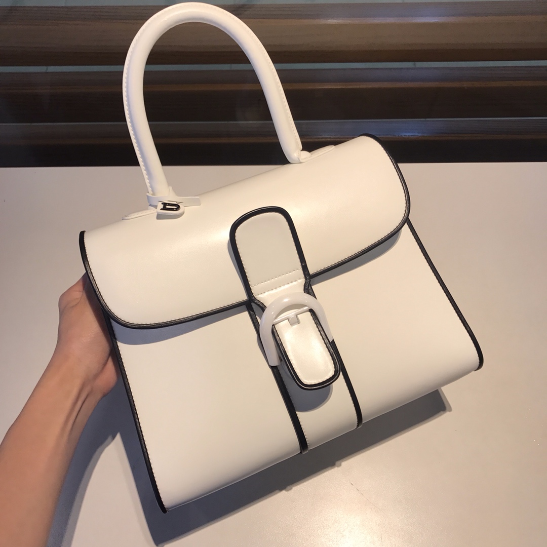 [TOP] Delvaux Brillant Bag Box Leather  28cm - White - 711 Luxury