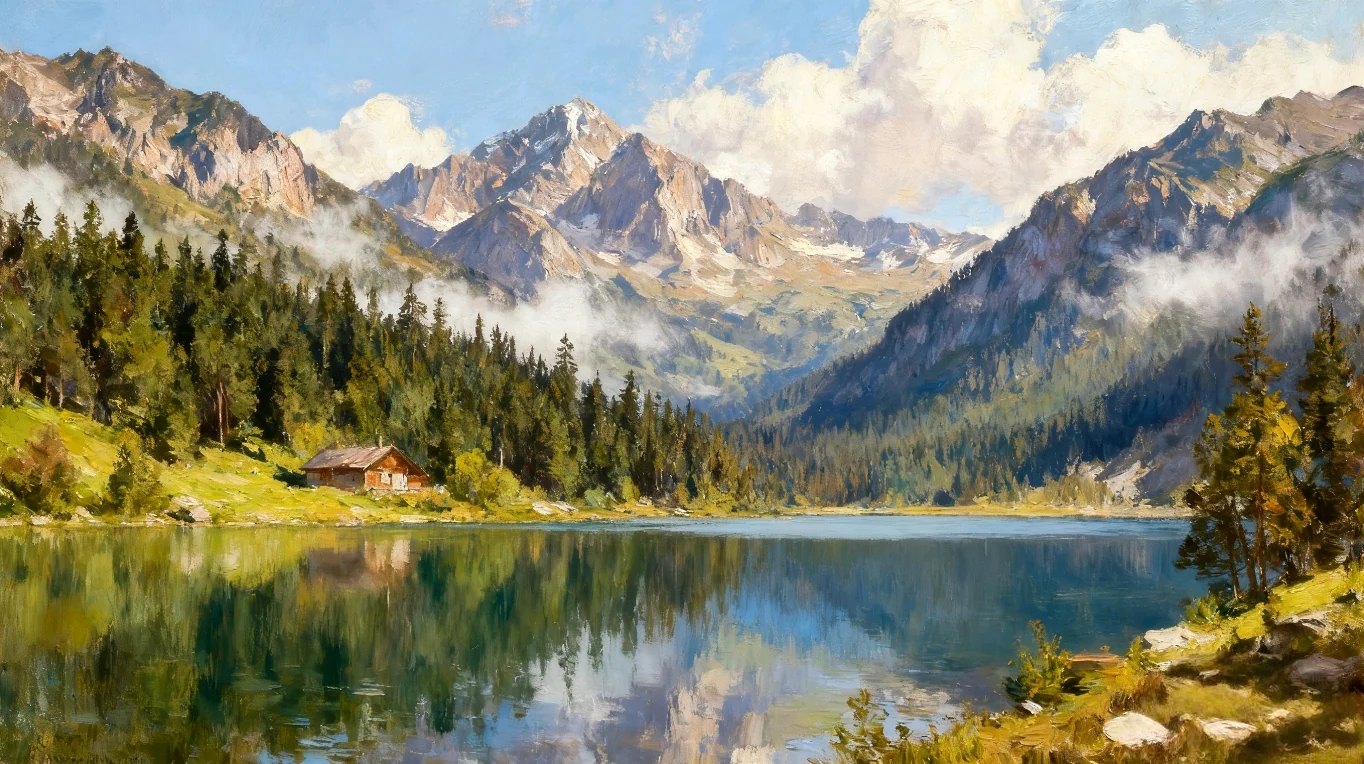 Ink Wash Mountains and Rivers