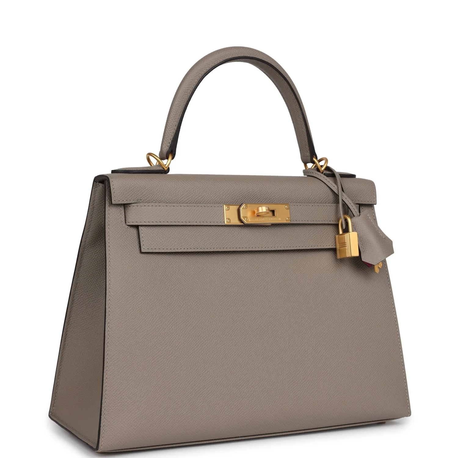 Hermes Special Order (HSS) Kelly Sellier  Gris Asphalte Verso Epsom Brushed Gold Hardware