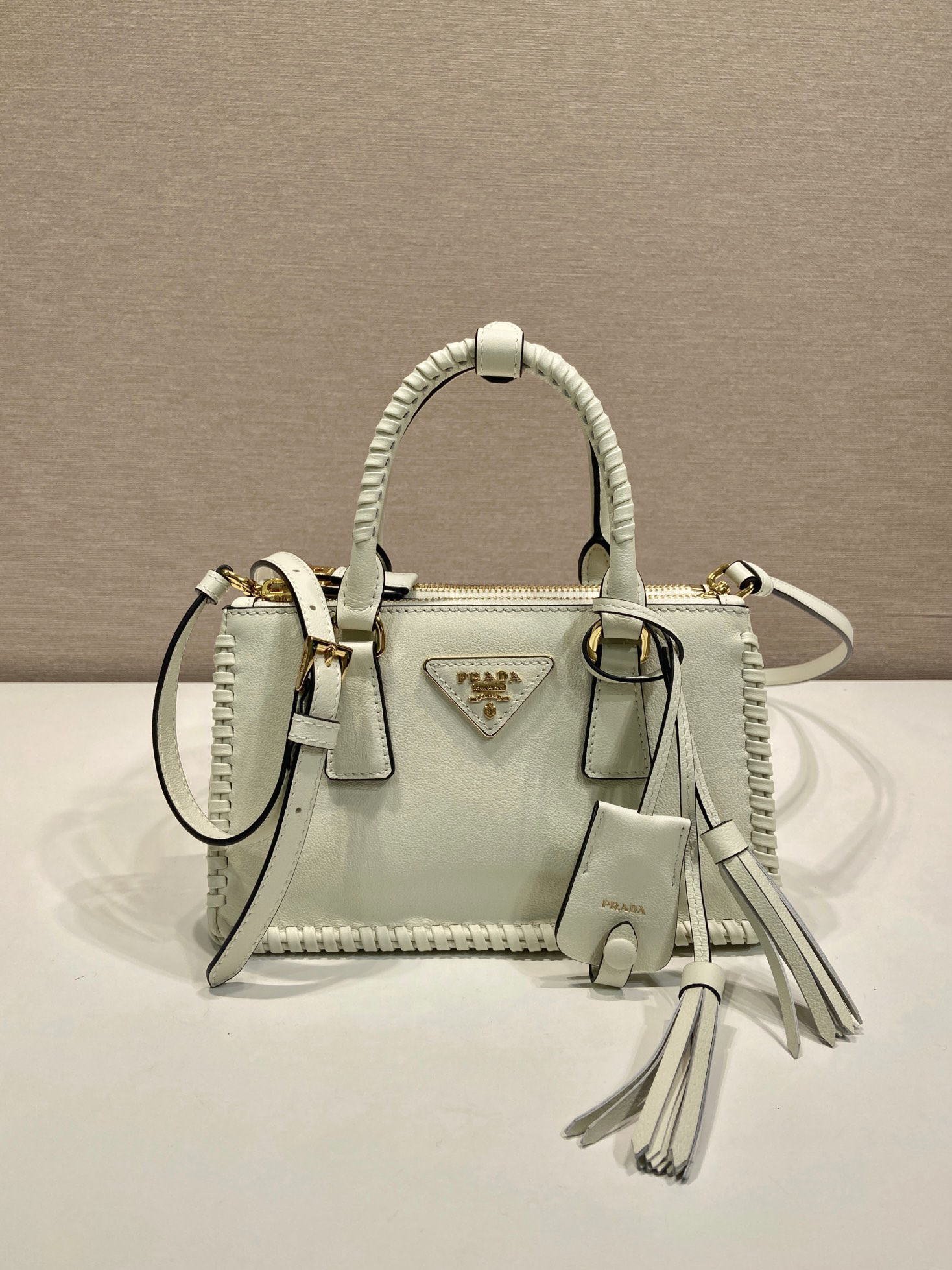 [TOP] PRADA Galleria Bag 21x12.5x8.5cm - Beige - 711 Luxury