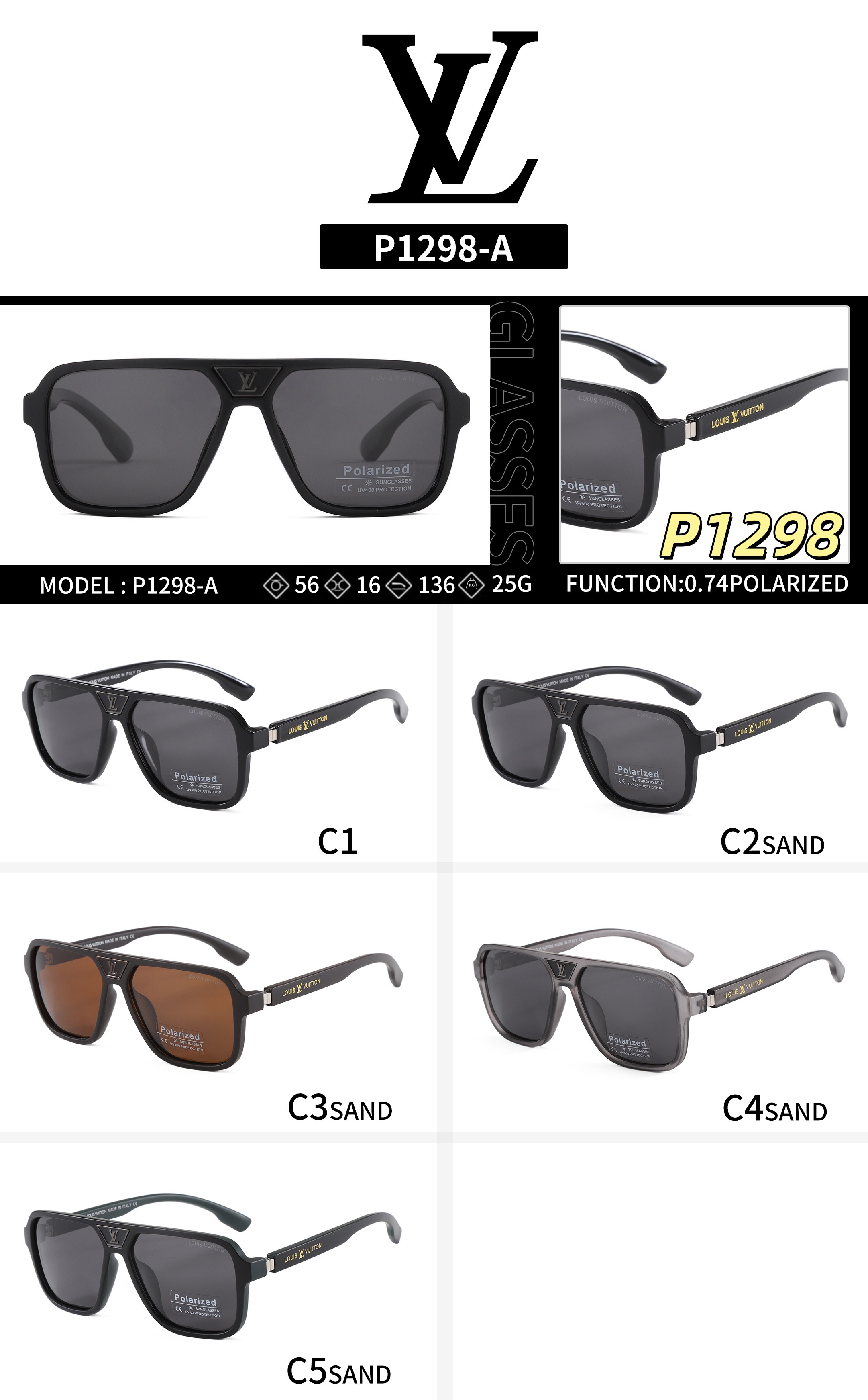 [TOP] Louis Vuitton LV Sunglasses - 5 Colors - 711 Luxury