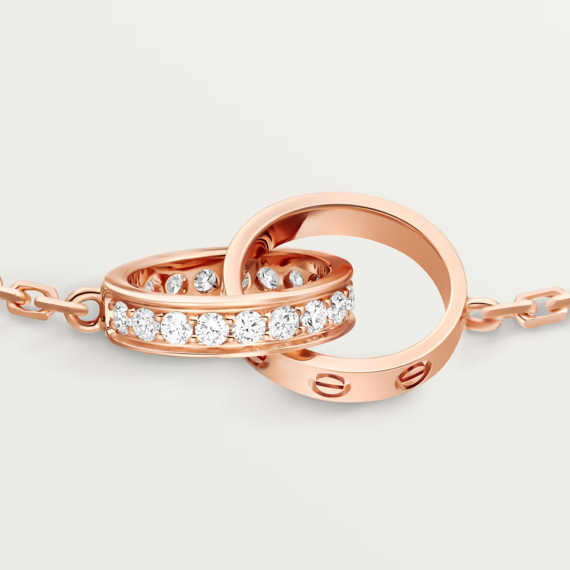 Carty Love Luna Loop Bracelet, Rose Gold, Half-Paved
