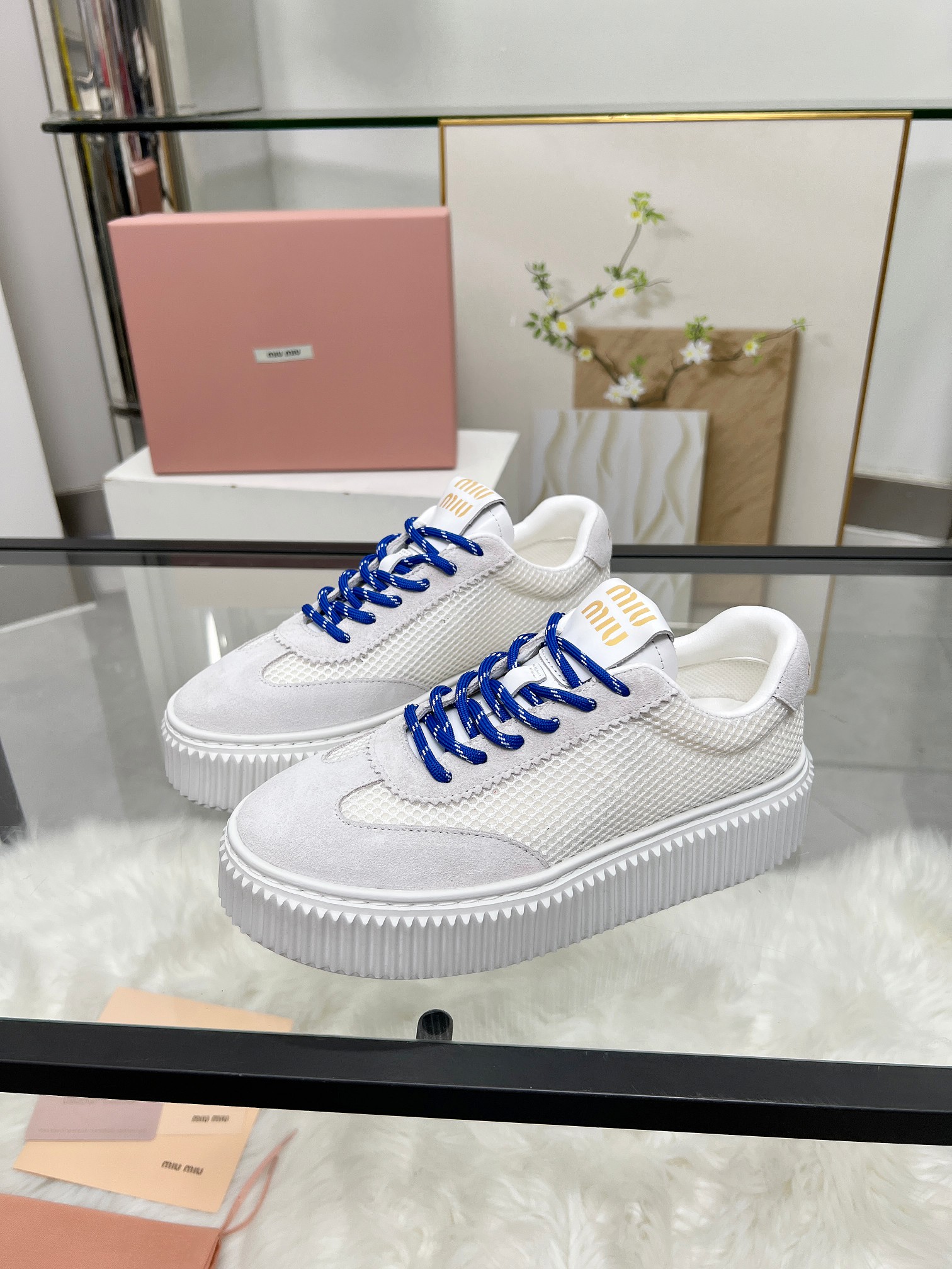[TOP] Miu Miu Casual Shoes - Gray - 711 Luxury