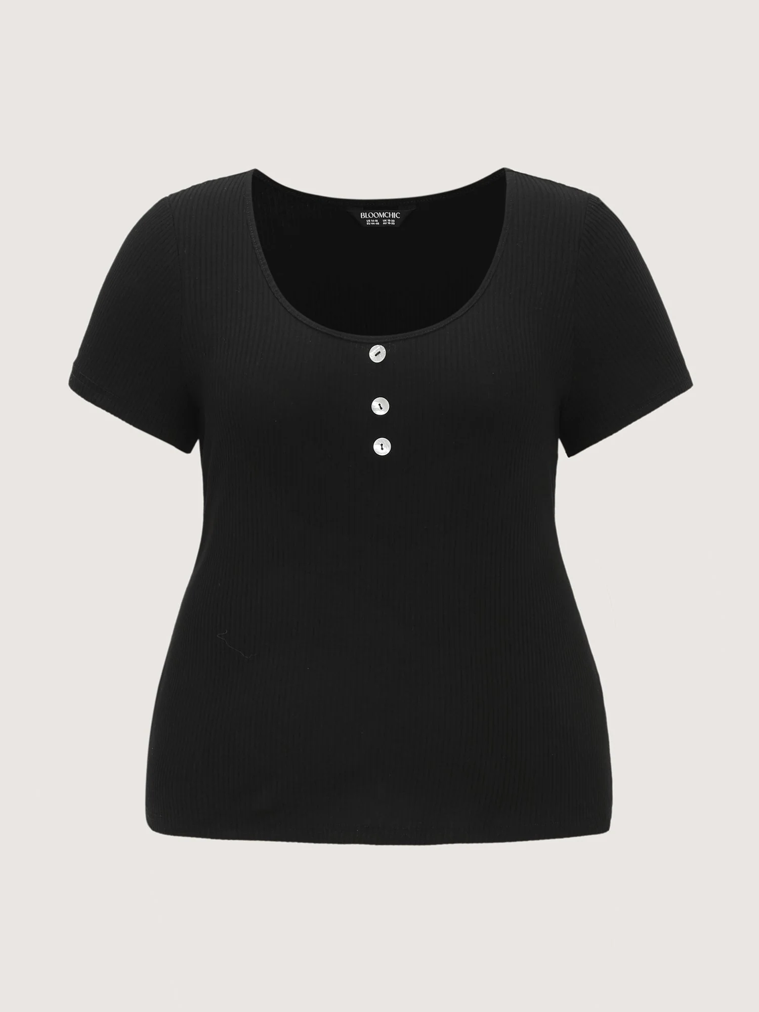 Cotton Scoop Neck Curvy-Fit T-Shirt