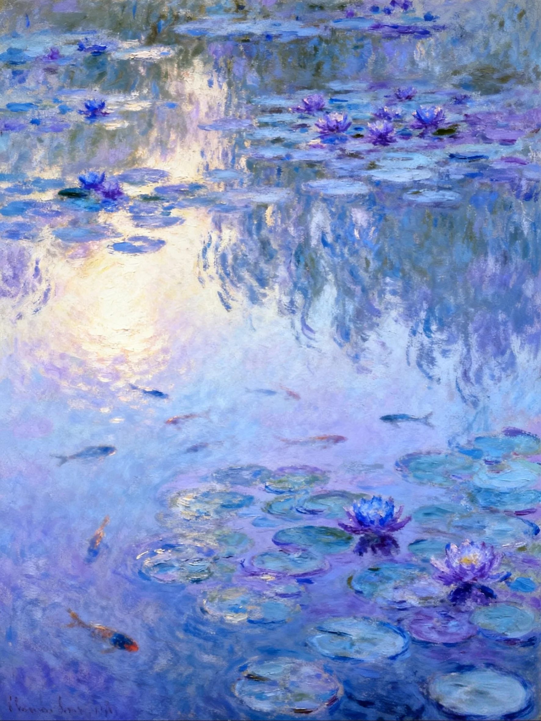 Water and Flowers Reflecting Each Other