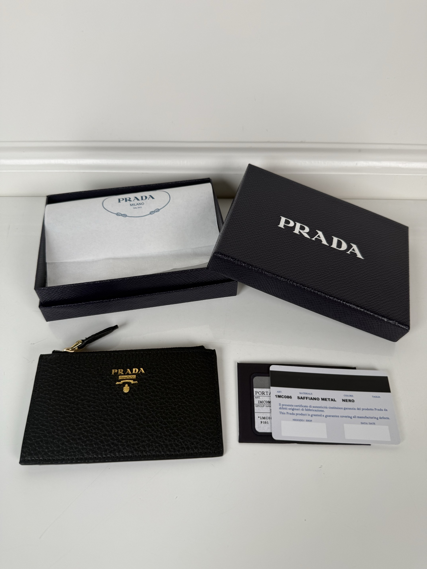 [TOP] PRADA Card Holder 8cm*13cm - Black - 711 Luxury