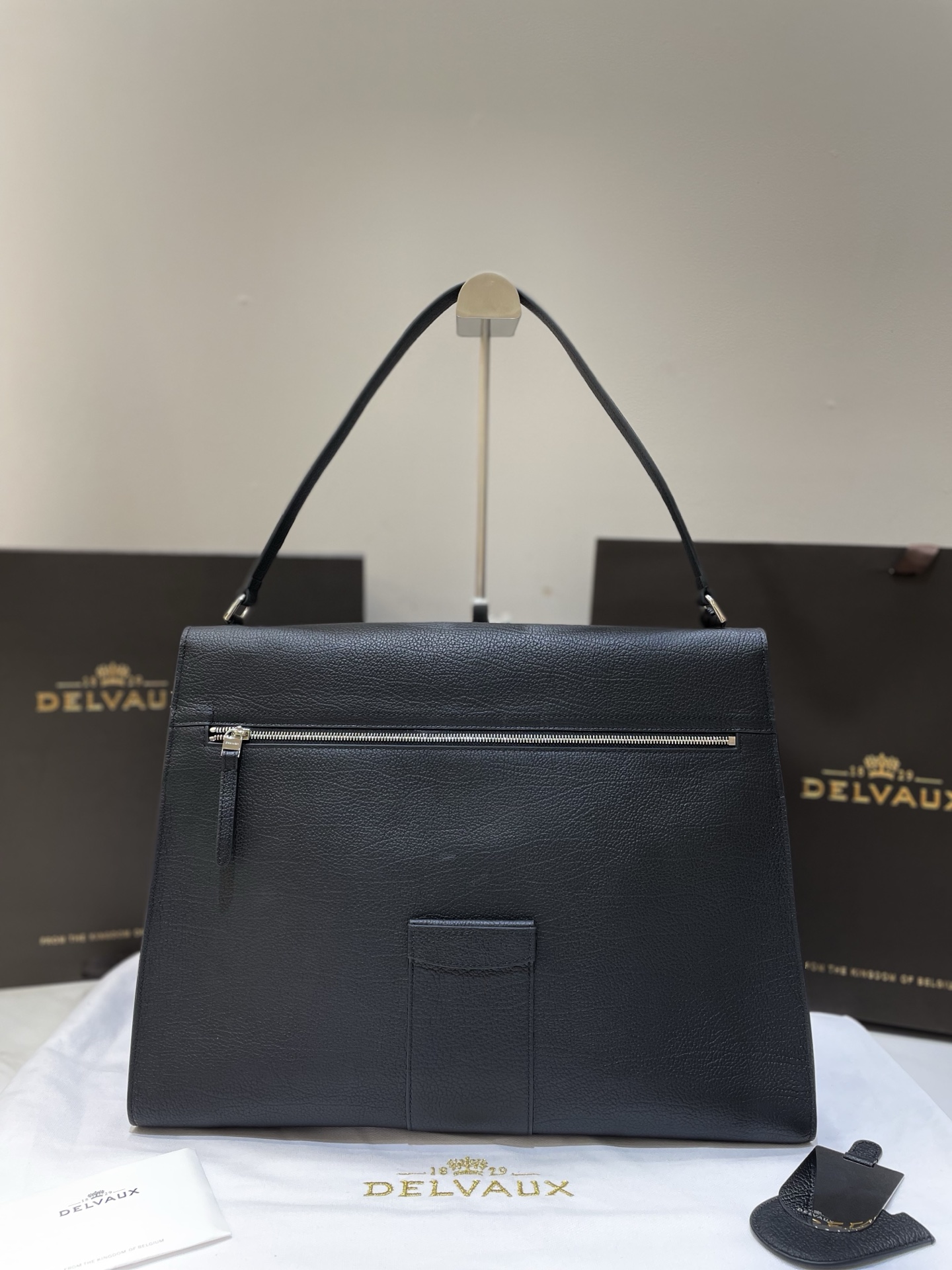 [TOP] Delvaux Tem Bag Cowhide 37.5x28x13.5cm - Black - 711 Luxury