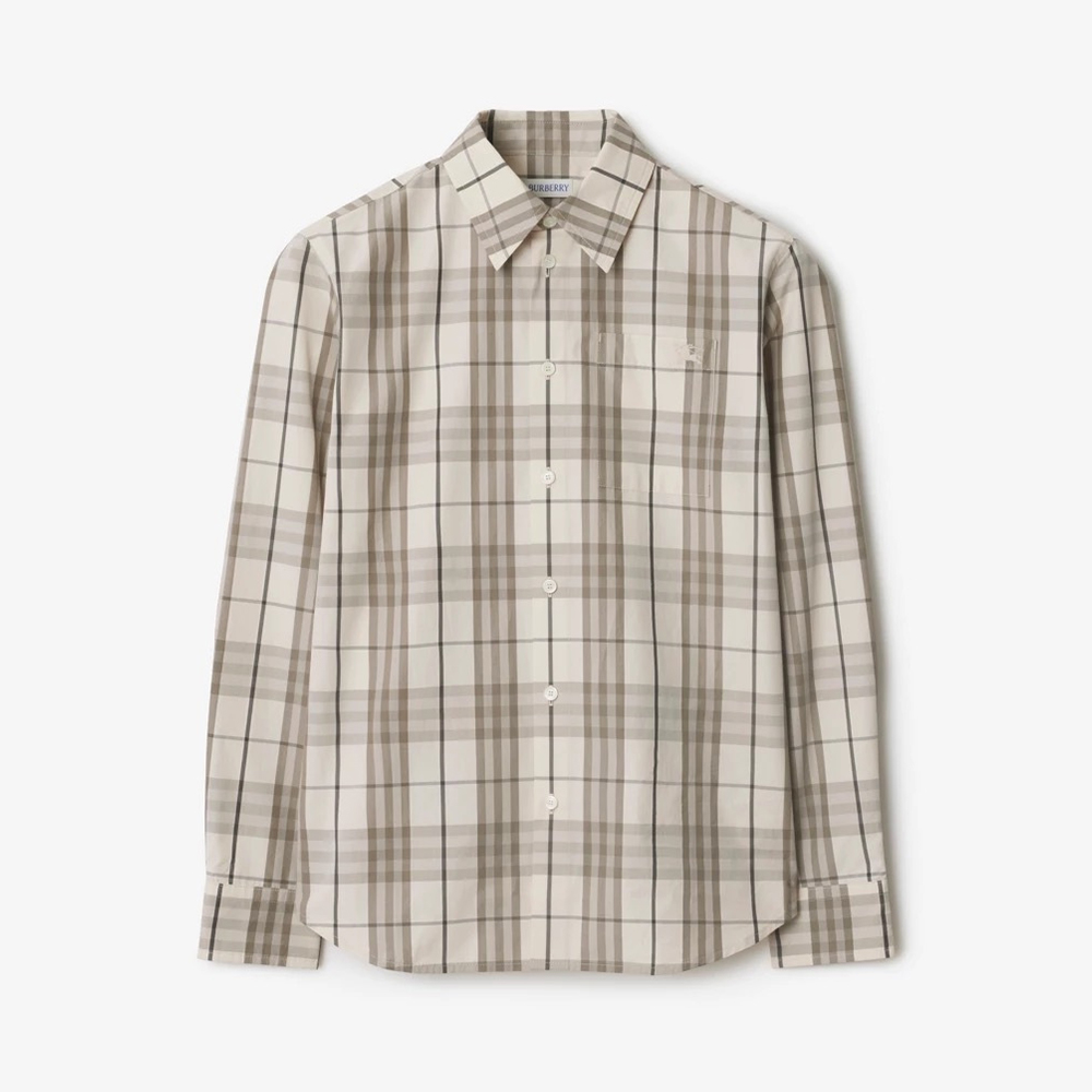 Burberry Check Point Collar Cotton Shirt #378358