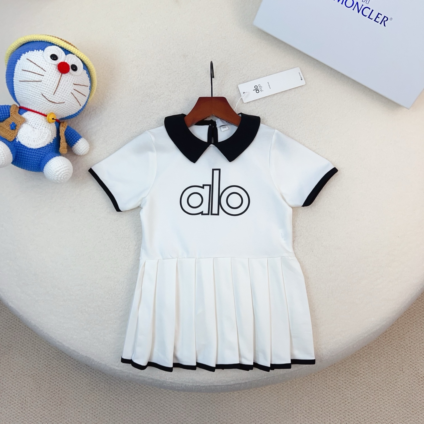 ALO Girls Peter Pan Collar Pleated Tennis Dress Cotton Kids Sibling Matching Outfit Sizes 100-160