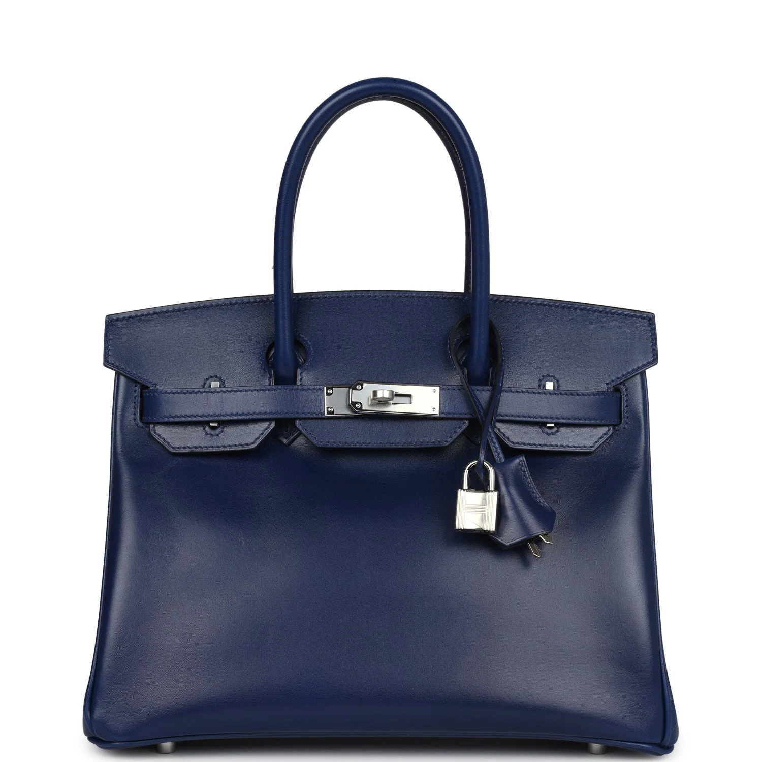 Hermes BirkinBleu Saphir Box Palladium Hardware