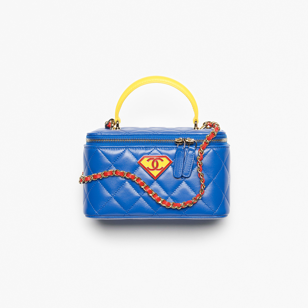 Chanel red Accessory CHANEL Long Vanity with chain Lambskin, Enamel & Gold-Tone Metal Blue Yellow Red | Nigo Office