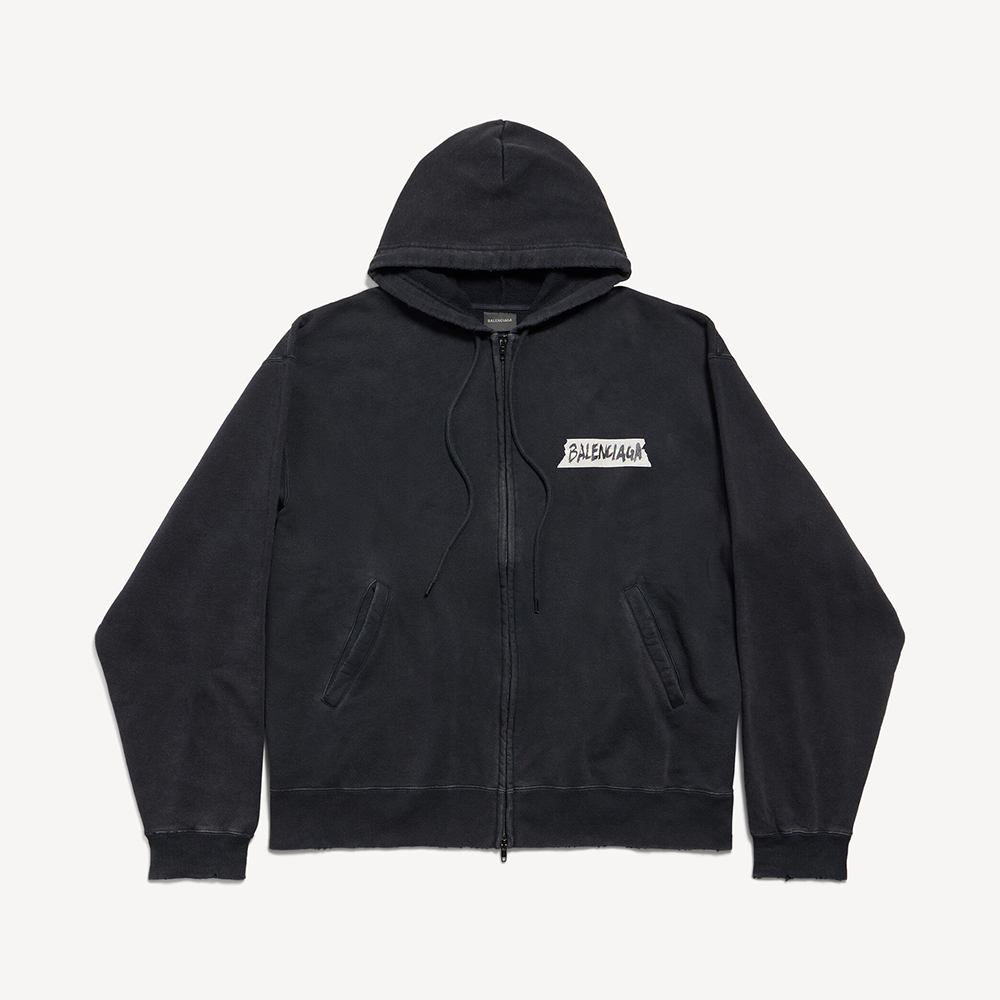 Balenciaga Clothing Balenciaga Masking Tape Oversized Zip-up Hoodie #375596 | Nigo Office