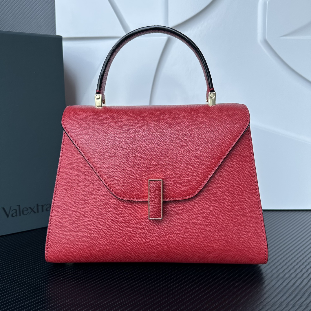 [TOP] VALEXTRA lside Bag 26x20x12cm - Red - 711 Luxury
