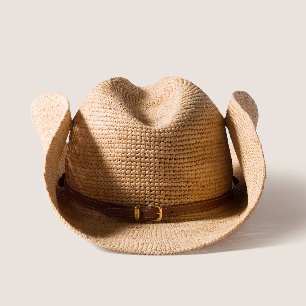 Designer beige Hat MiuMiu Beige burgundy Raffia Hat #394990 View 2 | Nigo Office