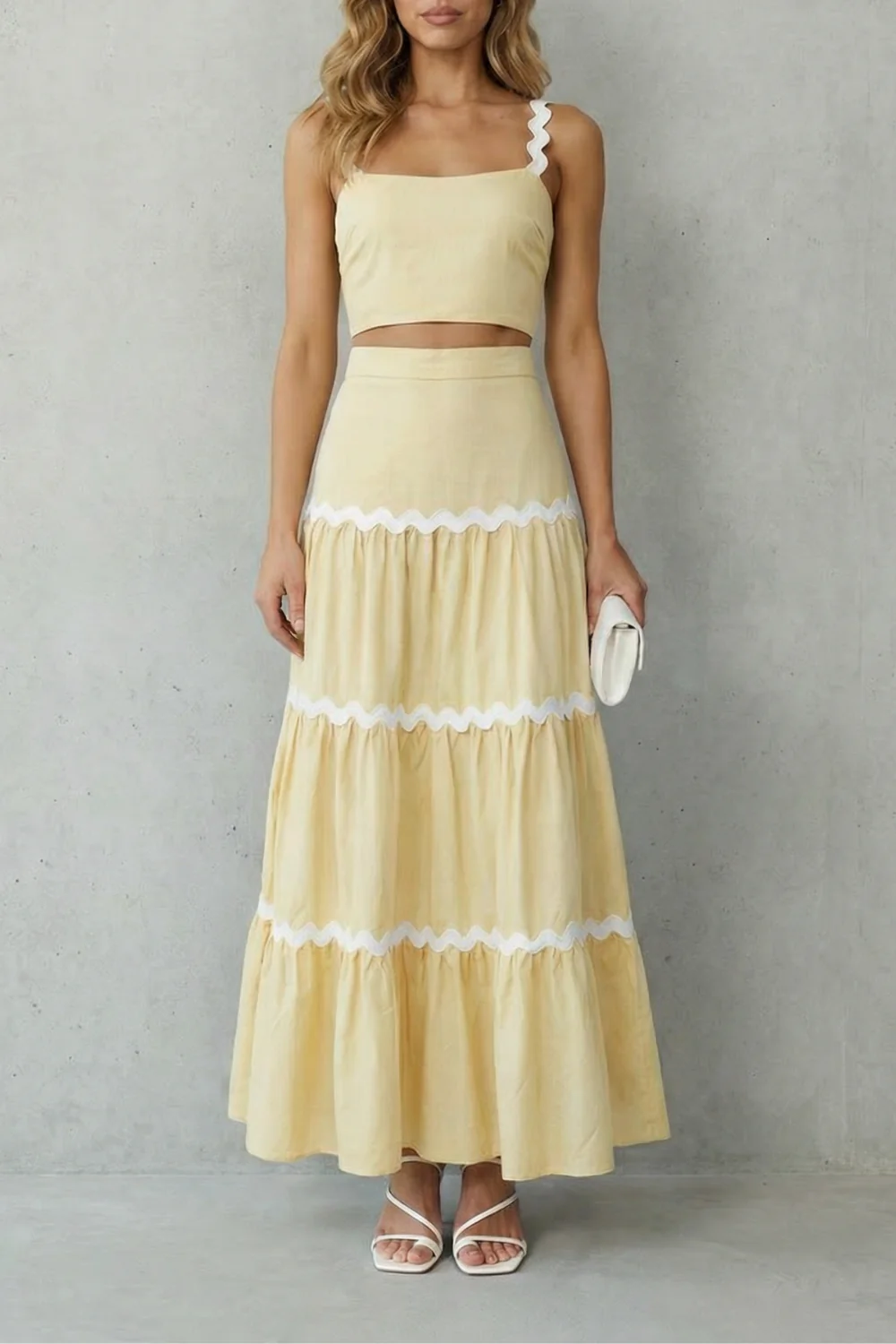 Marivelle – Wave trim summer set – Skirt set