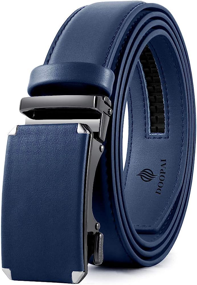 DOOPAI Belt Men, Ratchet Dress Adjustable 1 3/8 Sliding Leather Designer, Size Length Can be Cut, with Gift Box