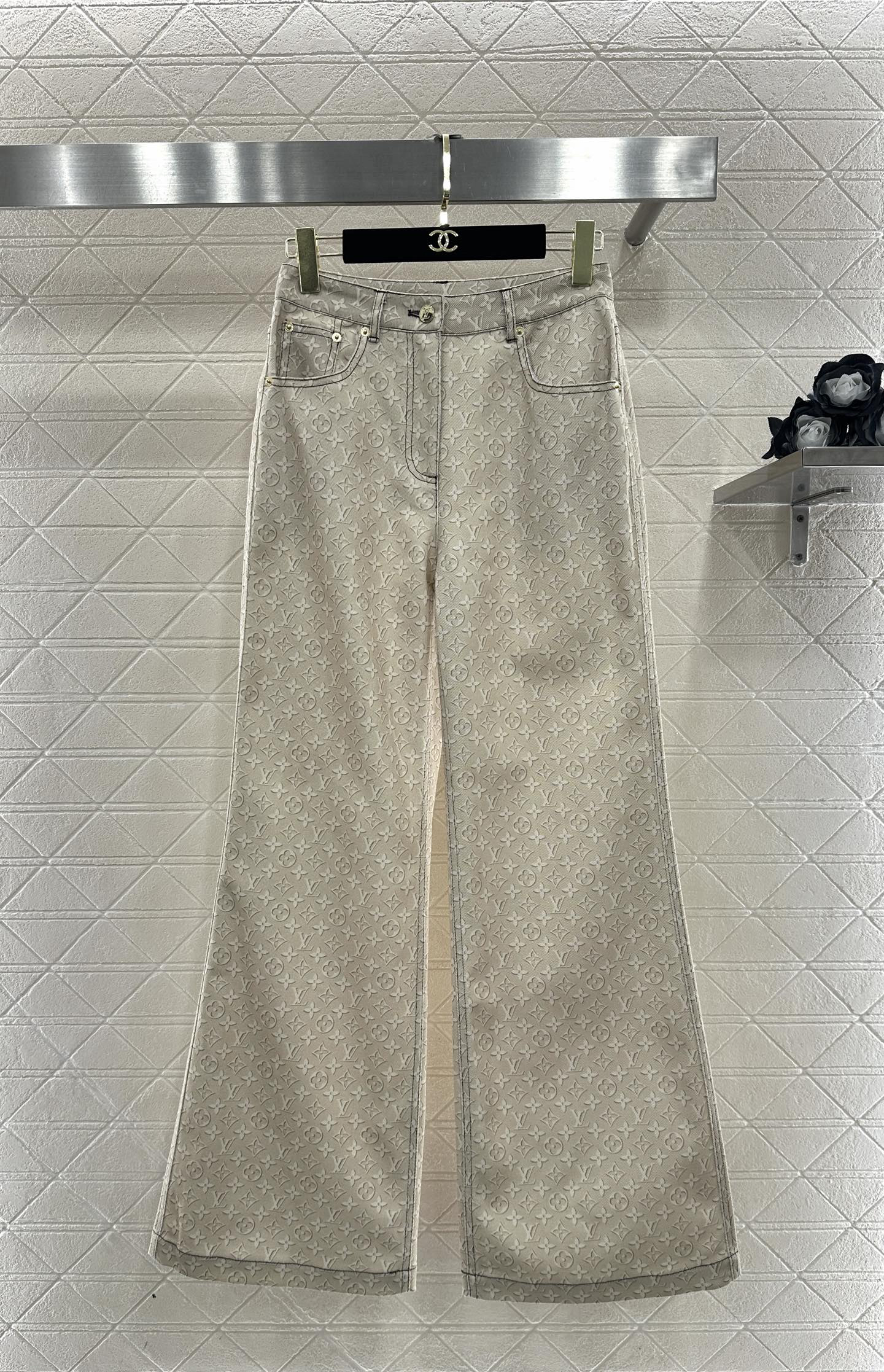 [TOP] Louis Vuitton LV Printed Jeans - Apricot
