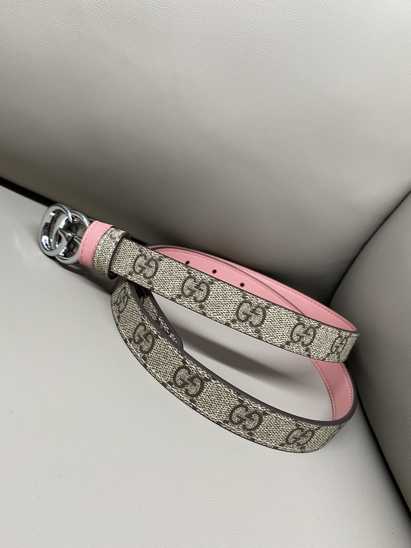 [TOP] GUCCI Marmont Belt 2 cm - Pink - 711 Luxury